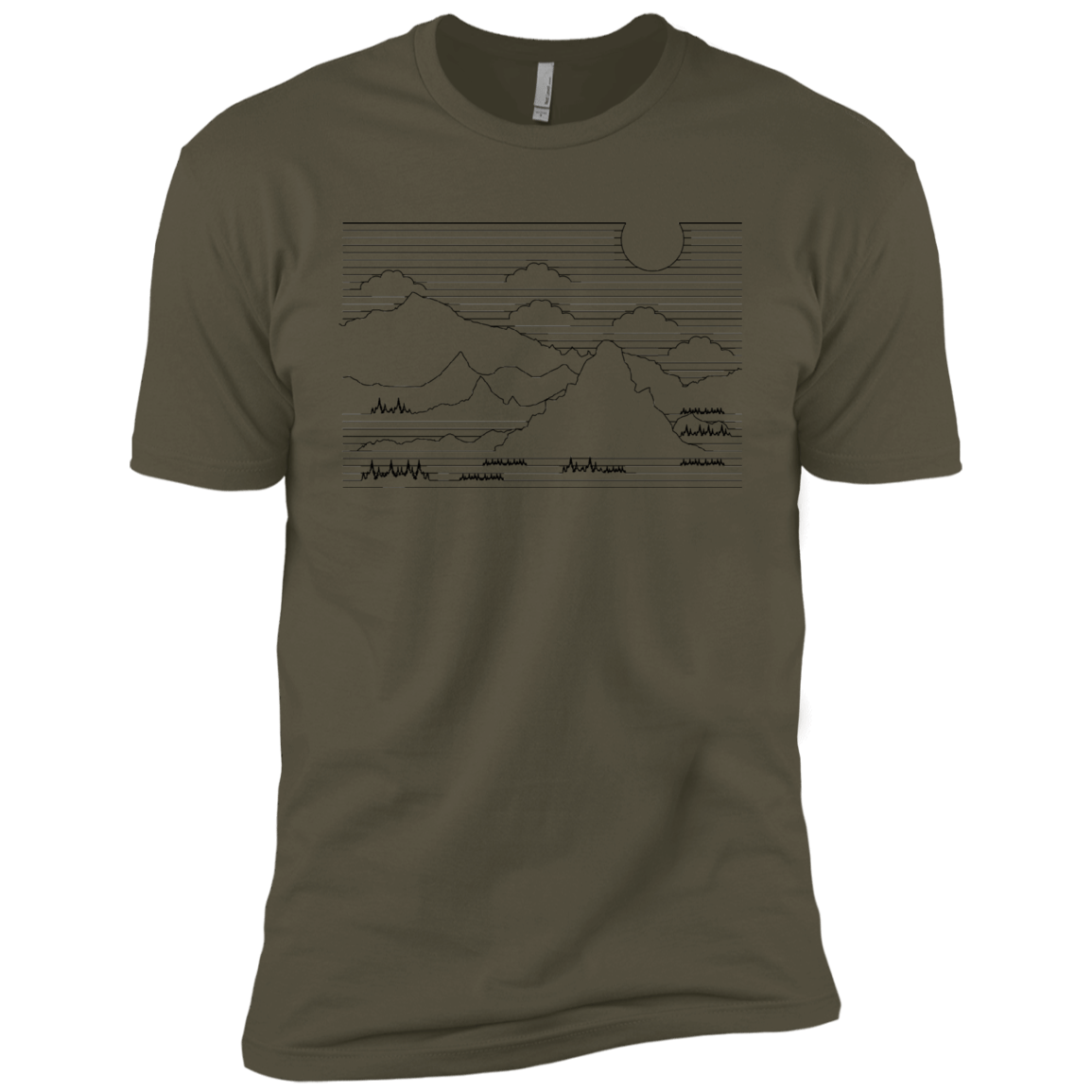 Mountain Line Art Men's Premium T-Shirt