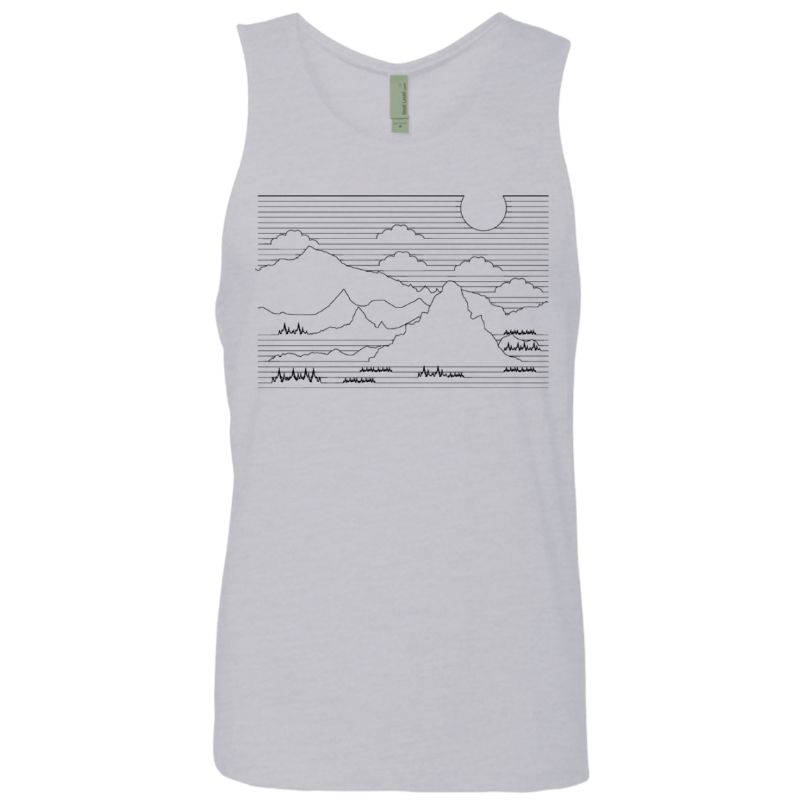 T-Shirts Heather Grey / S Mountain Line Art Men's Premium Tank Top