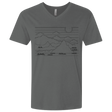 T-Shirts Heavy Metal / X-Small Mountain Line Art Men's Premium V-Neck