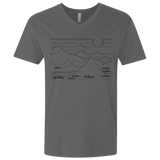 T-Shirts Heavy Metal / X-Small Mountain Line Art Men's Premium V-Neck