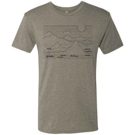 T-Shirts Venetian Grey / S Mountain Line Art Men's Triblend T-Shirt