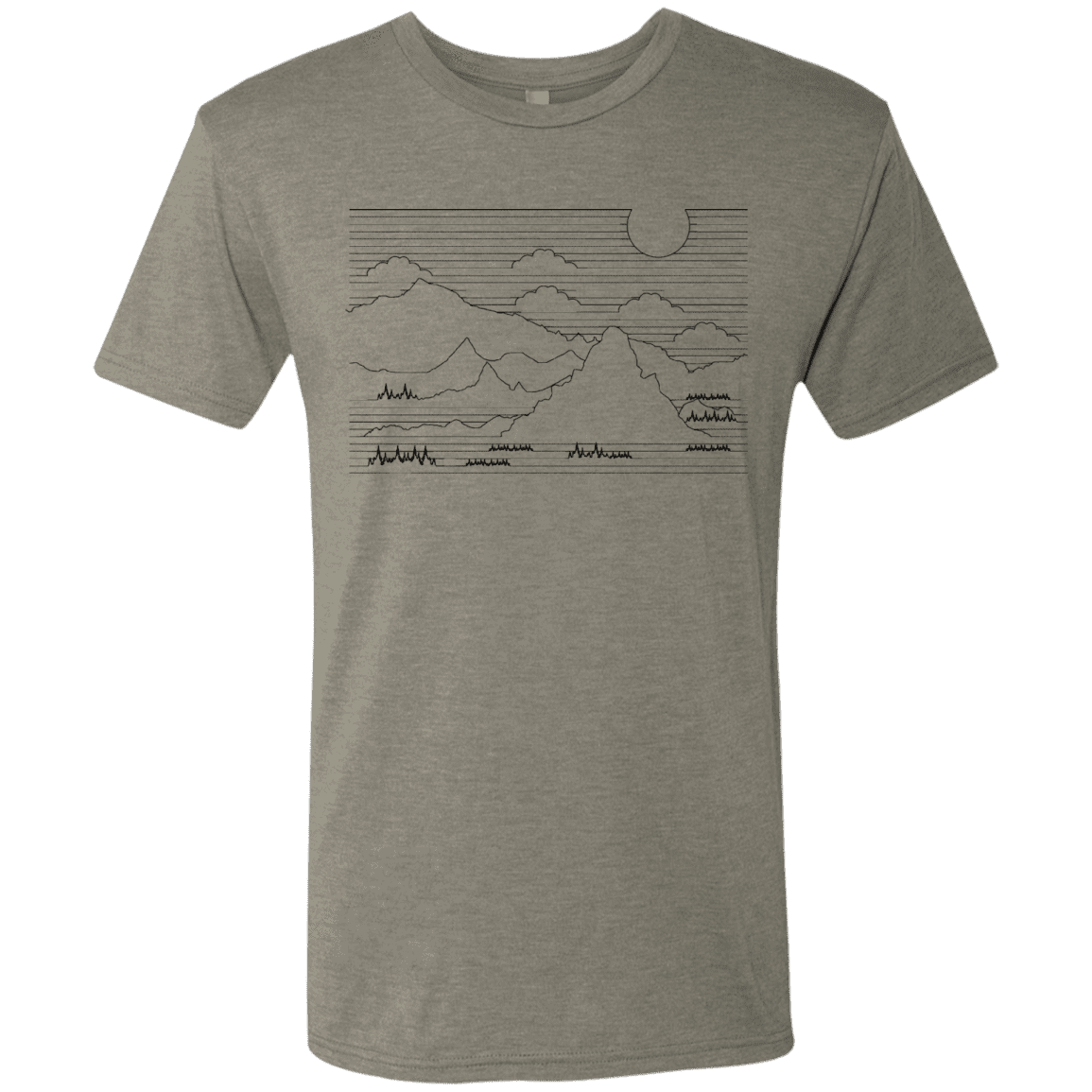 T-Shirts Venetian Grey / S Mountain Line Art Men's Triblend T-Shirt
