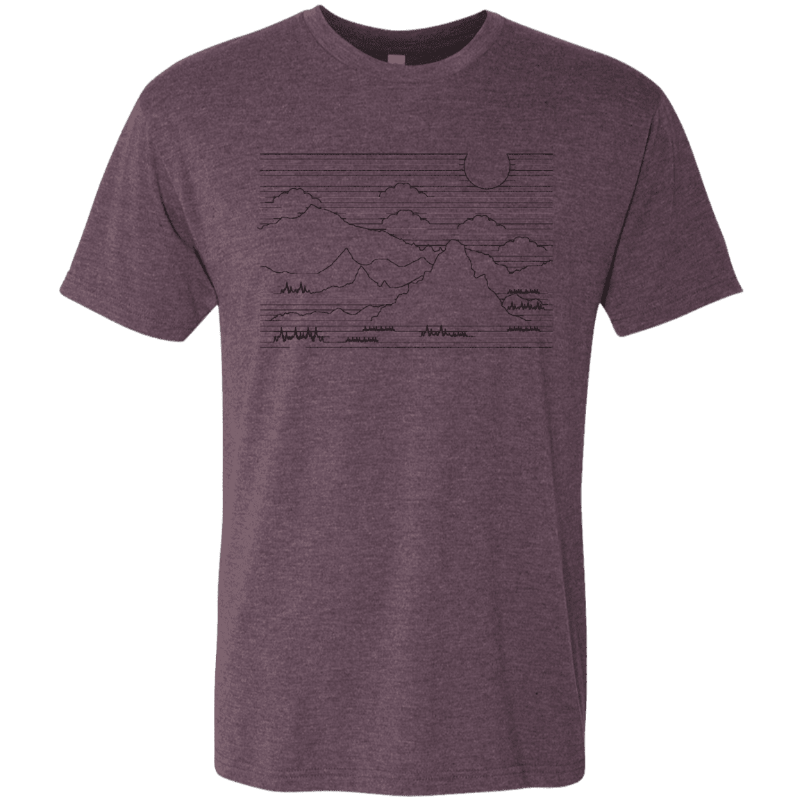 T-Shirts Vintage Purple / S Mountain Line Art Men's Triblend T-Shirt