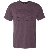 T-Shirts Vintage Purple / S Mountain Line Art Men's Triblend T-Shirt