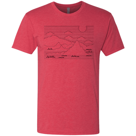 T-Shirts Vintage Red / S Mountain Line Art Men's Triblend T-Shirt