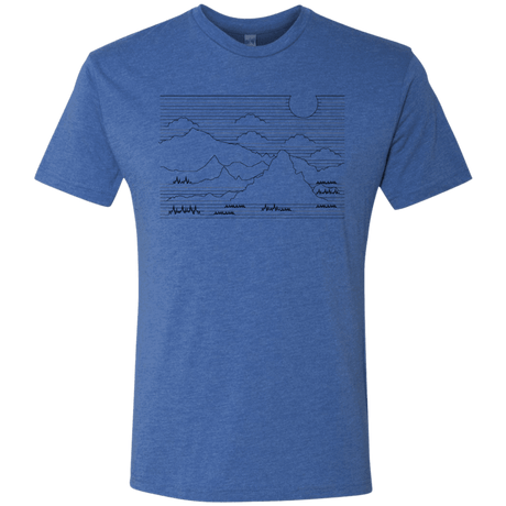 T-Shirts Vintage Royal / S Mountain Line Art Men's Triblend T-Shirt