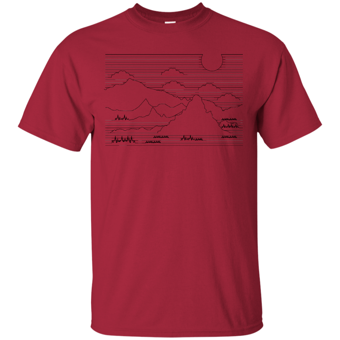 T-Shirts Cardinal / S Mountain Line Art T-Shirt