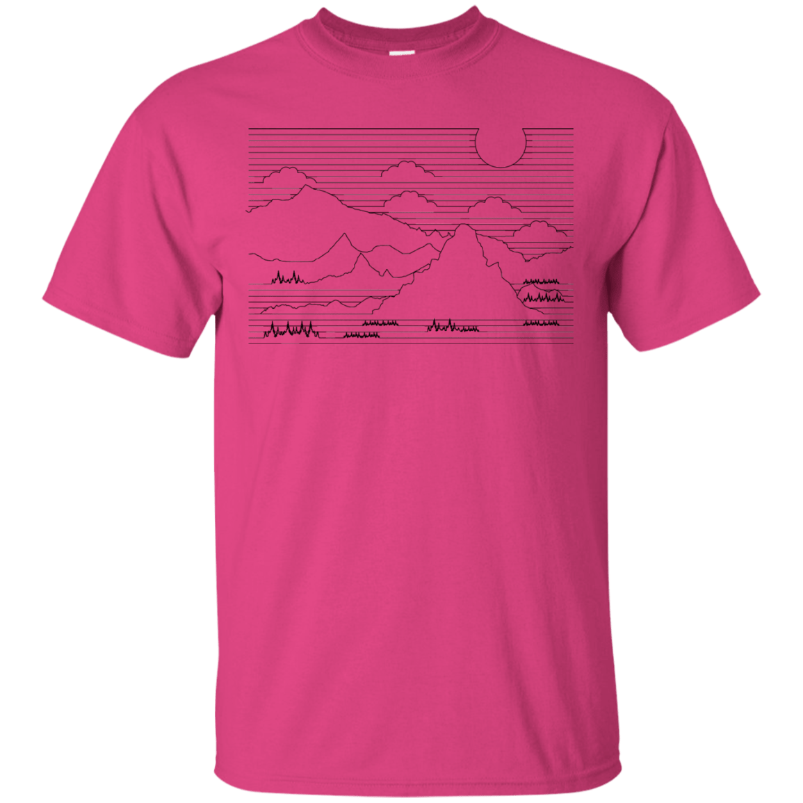 T-Shirts Heliconia / S Mountain Line Art T-Shirt