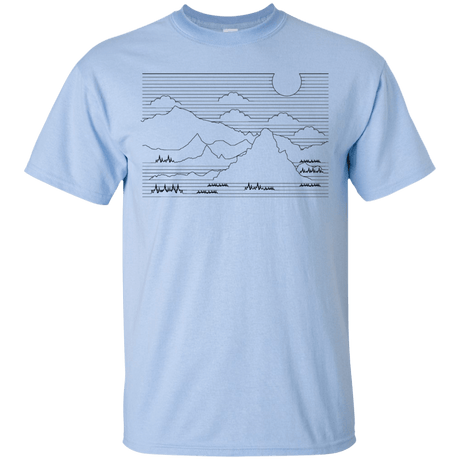 T-Shirts Light Blue / S Mountain Line Art T-Shirt