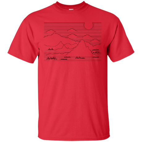 T-Shirts Red / S Mountain Line Art T-Shirt