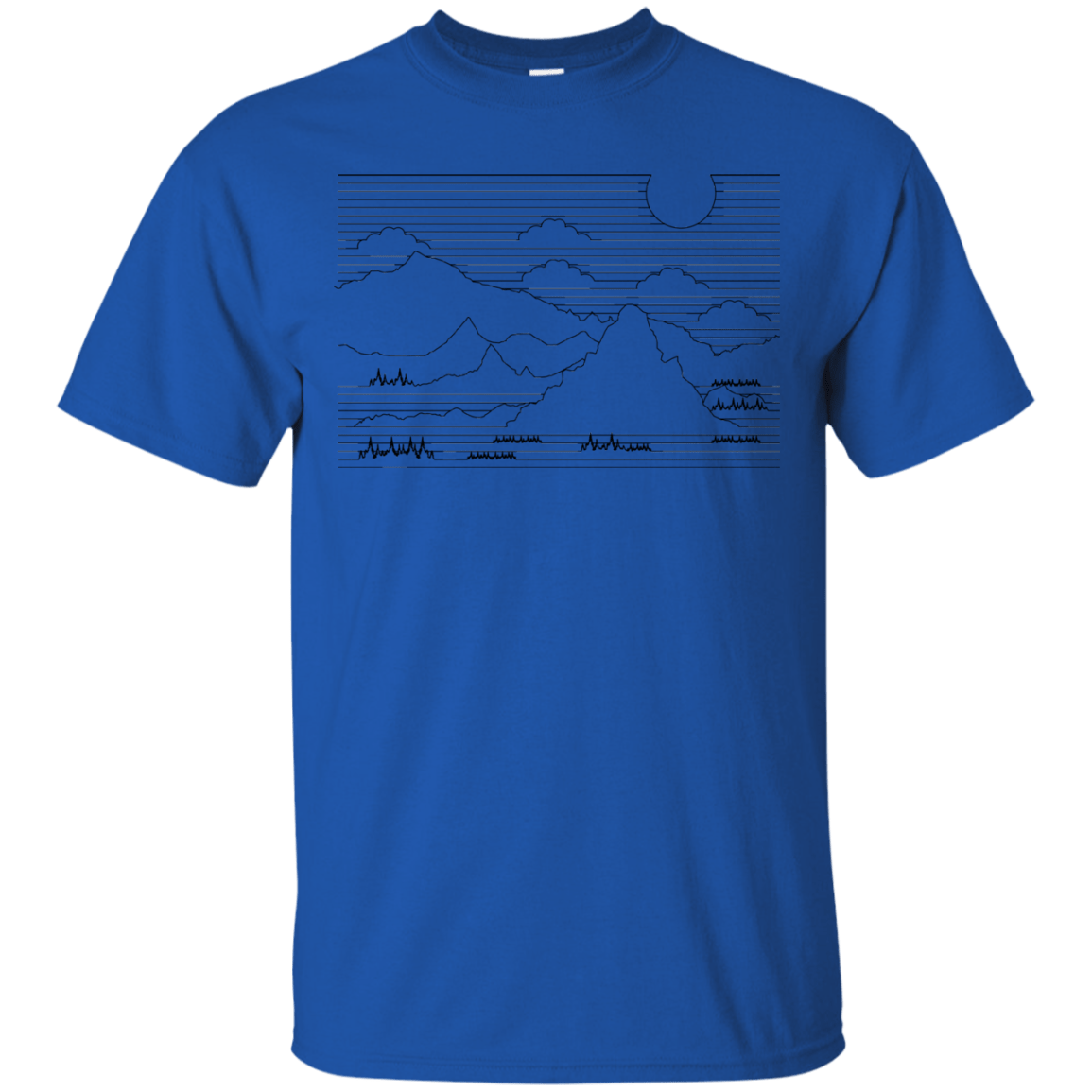 T-Shirts Royal / S Mountain Line Art T-Shirt