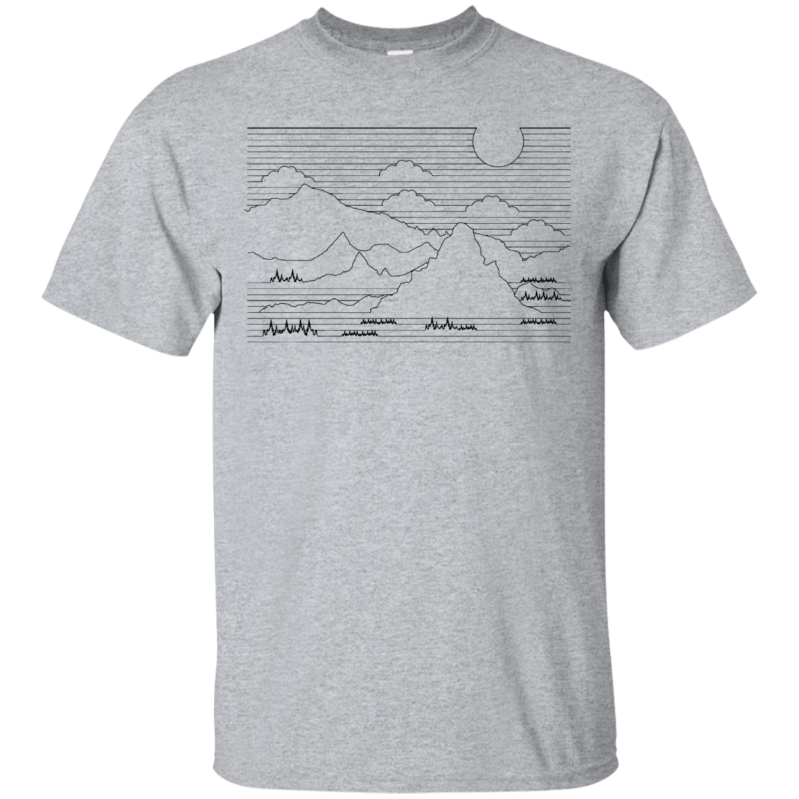 T-Shirts Sport Grey / S Mountain Line Art T-Shirt