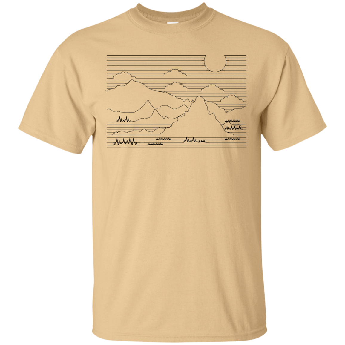 T-Shirts Vegas Gold / S Mountain Line Art T-Shirt
