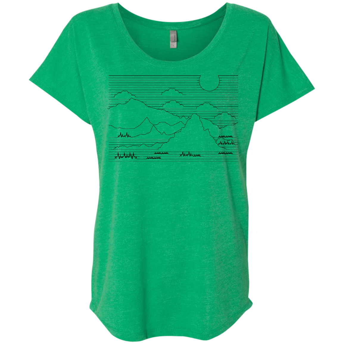 Mountain Line Art Triblend Dolman Sleeve