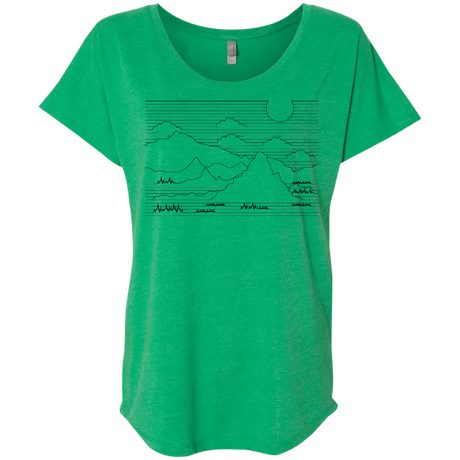 Mountain Line Art Triblend Dolman Sleeve