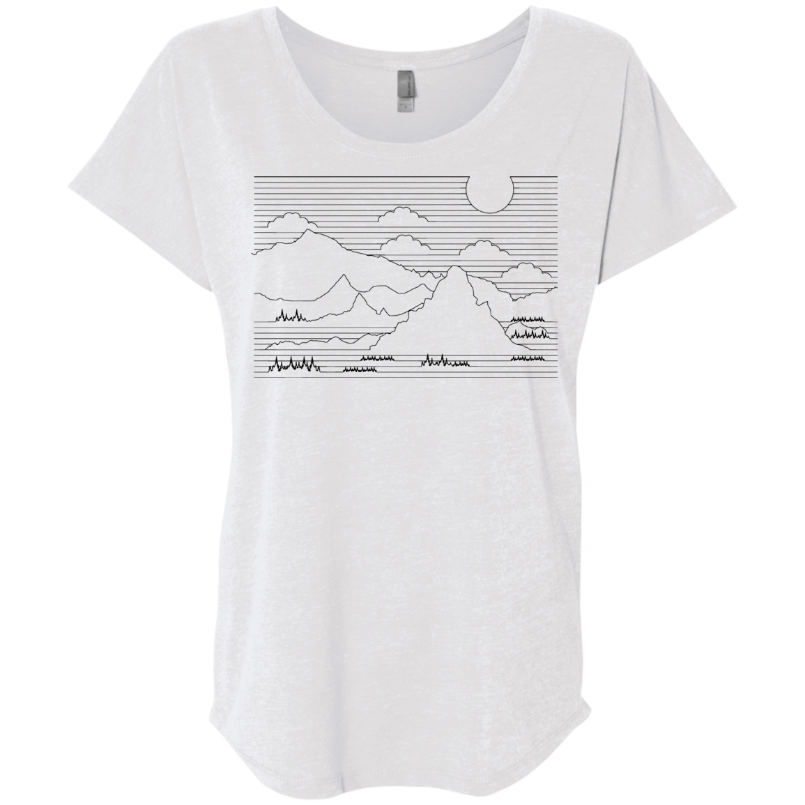 Mountain Line Art Triblend Dolman Sleeve