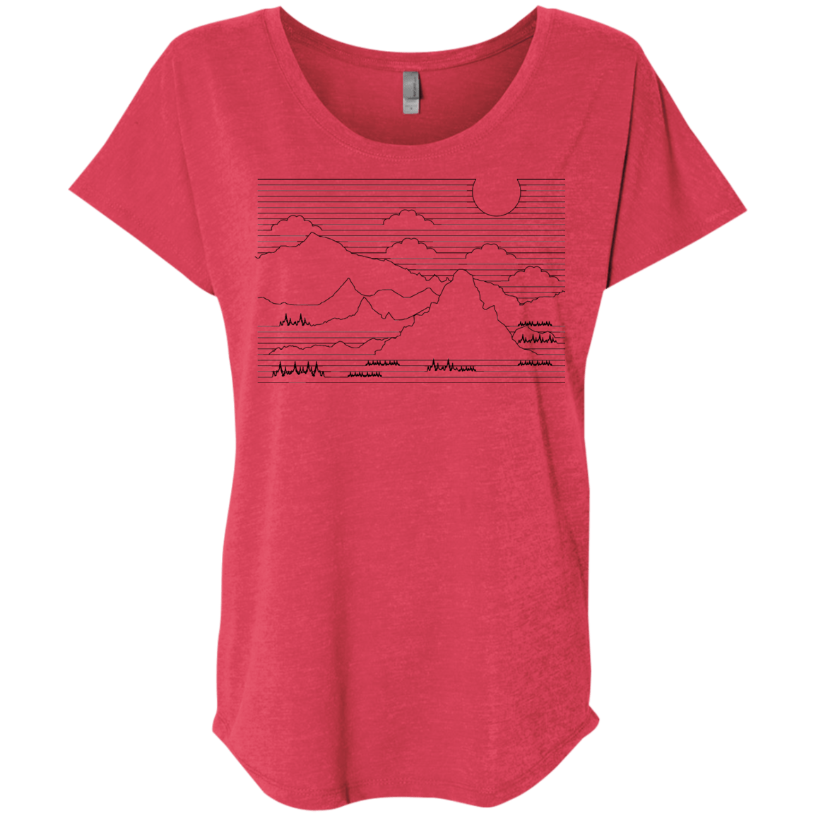 Mountain Line Art Triblend Dolman Sleeve
