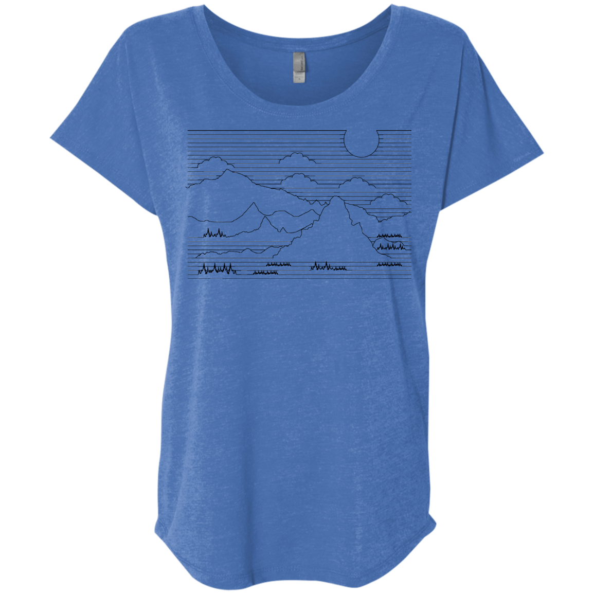 Mountain Line Art Triblend Dolman Sleeve