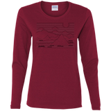 T-Shirts Cardinal / S Mountain Line Art Women's Long Sleeve T-Shirt