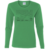 T-Shirts Irish Green / S Mountain Line Art Women's Long Sleeve T-Shirt