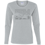T-Shirts Sport Grey / S Mountain Line Art Women's Long Sleeve T-Shirt