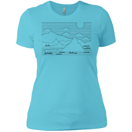 T-Shirts Cancun / X-Small Mountain Line Art Women's Premium T-Shirt