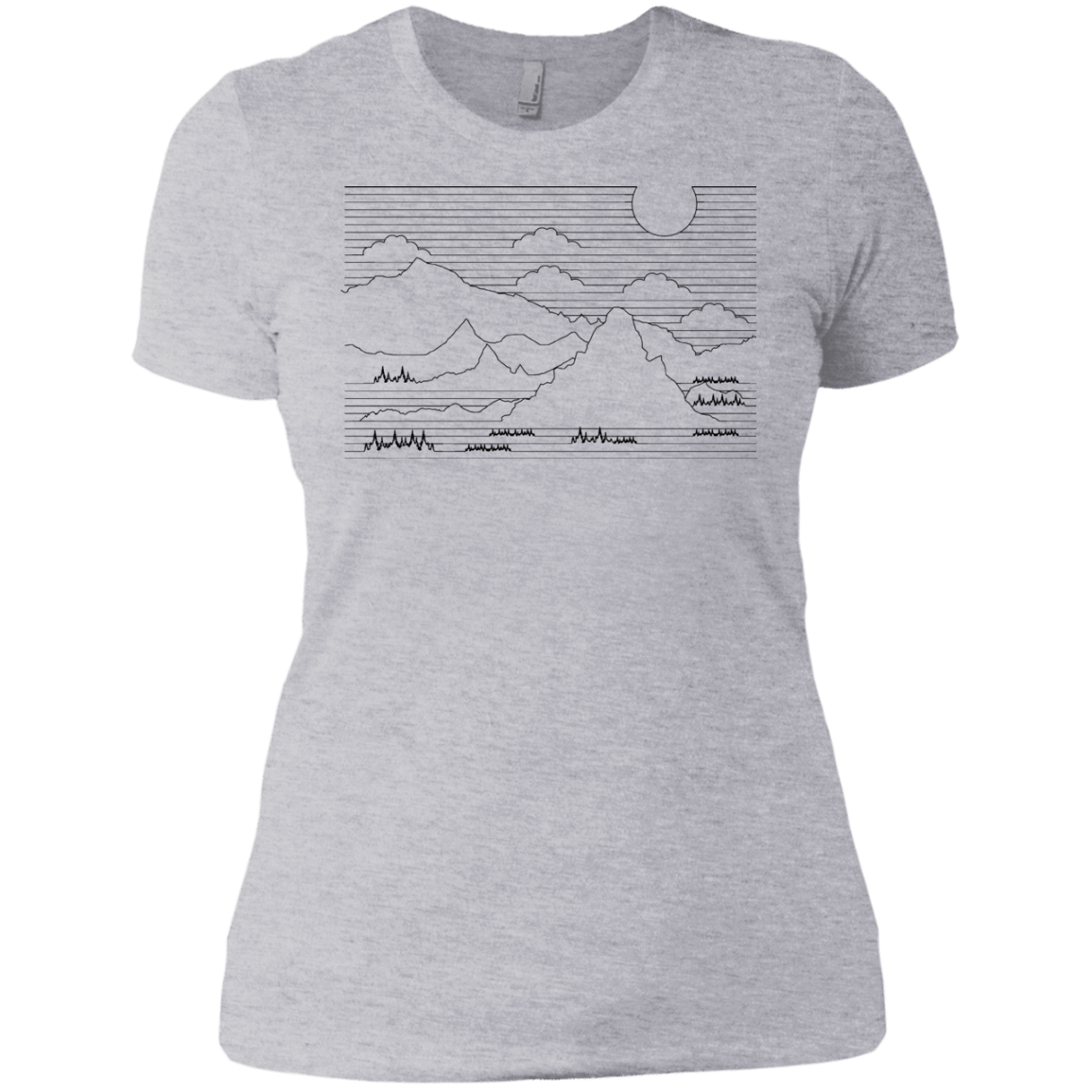 T-Shirts Heather Grey / X-Small Mountain Line Art Women's Premium T-Shirt