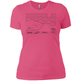 T-Shirts Hot Pink / X-Small Mountain Line Art Women's Premium T-Shirt