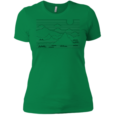 T-Shirts Kelly Green / X-Small Mountain Line Art Women's Premium T-Shirt