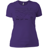 T-Shirts Purple Rush/ / X-Small Mountain Line Art Women's Premium T-Shirt