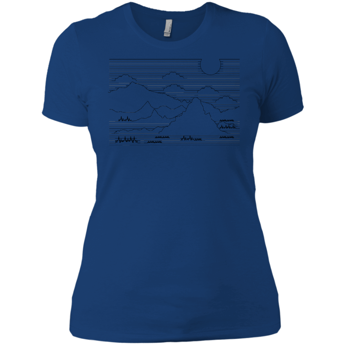 T-Shirts Royal / X-Small Mountain Line Art Women's Premium T-Shirt