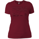 T-Shirts Scarlet / X-Small Mountain Line Art Women's Premium T-Shirt