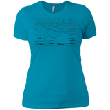 T-Shirts Turquoise / X-Small Mountain Line Art Women's Premium T-Shirt