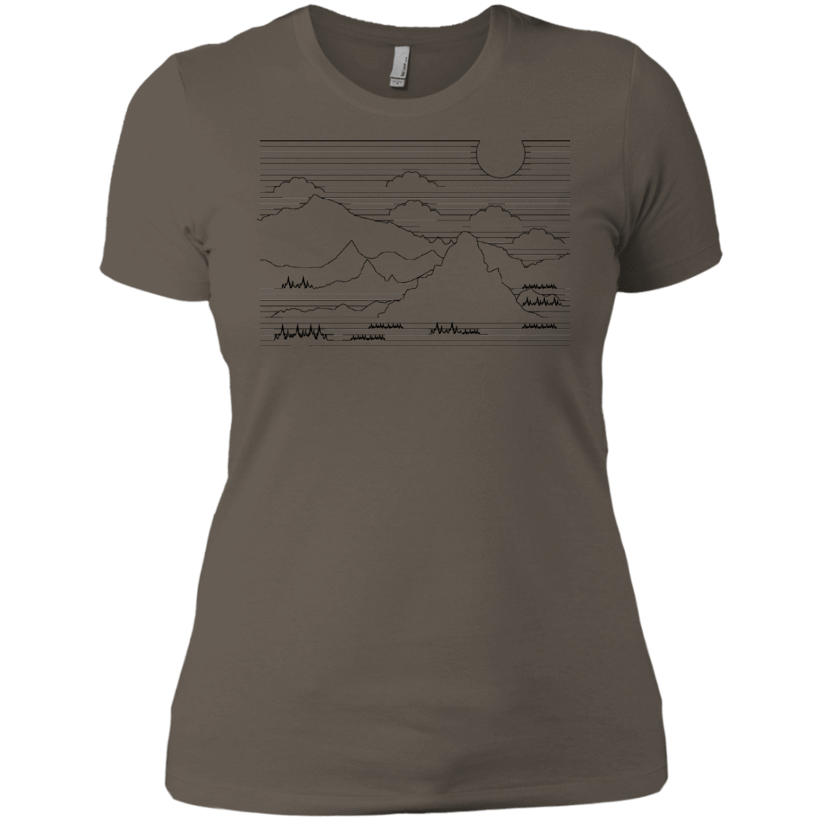 T-Shirts Warm Grey / X-Small Mountain Line Art Women's Premium T-Shirt