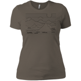 T-Shirts Warm Grey / X-Small Mountain Line Art Women's Premium T-Shirt