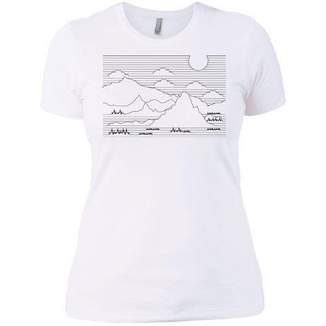 T-Shirts White / X-Small Mountain Line Art Women's Premium T-Shirt