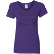 T-Shirts Purple / S Mountain Line Art Women's V-Neck T-Shirt