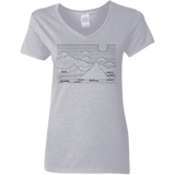 T-Shirts Sport Grey / S Mountain Line Art Women's V-Neck T-Shirt