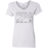 T-Shirts White / S Mountain Line Art Women's V-Neck T-Shirt