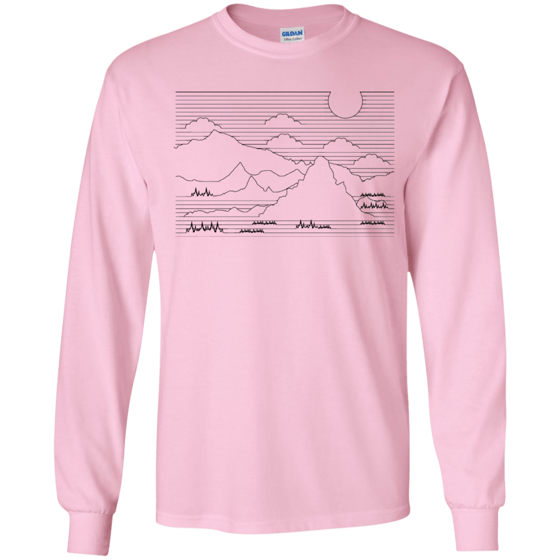 Mountain Line Art Youth Long Sleeve T-Shirt
