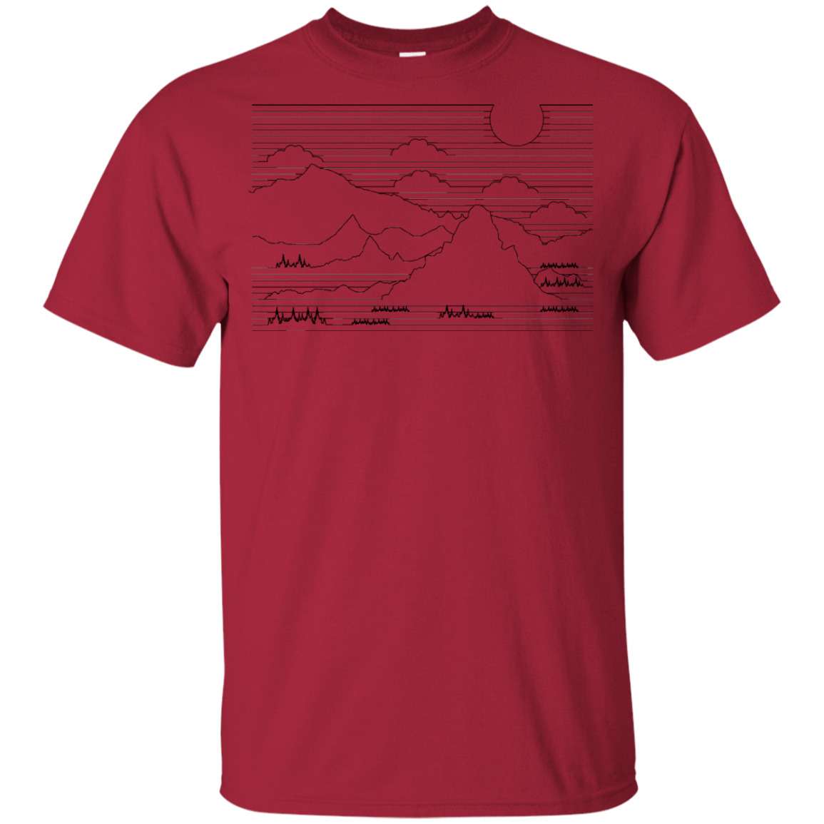 T-Shirts Cardinal / YXS Mountain Line Art Youth T-Shirt