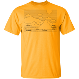 T-Shirts Gold / YXS Mountain Line Art Youth T-Shirt