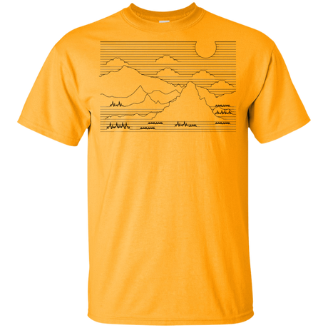 T-Shirts Gold / YXS Mountain Line Art Youth T-Shirt