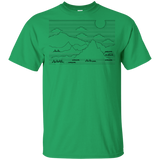 T-Shirts Irish Green / YXS Mountain Line Art Youth T-Shirt