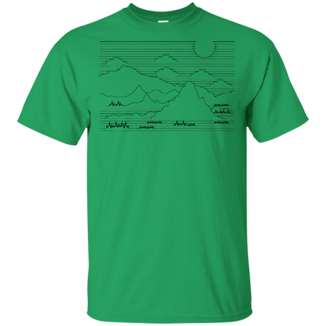 T-Shirts Irish Green / YXS Mountain Line Art Youth T-Shirt