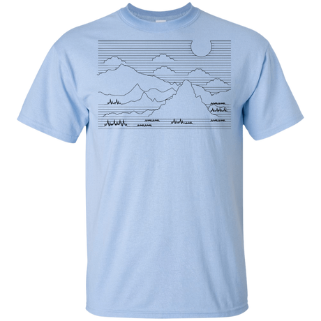 T-Shirts Light Blue / YXS Mountain Line Art Youth T-Shirt