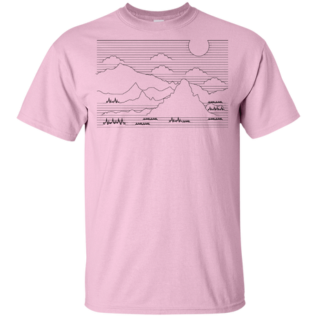 T-Shirts Light Pink / YXS Mountain Line Art Youth T-Shirt