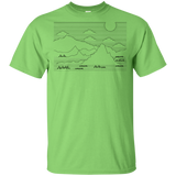 T-Shirts Lime / YXS Mountain Line Art Youth T-Shirt