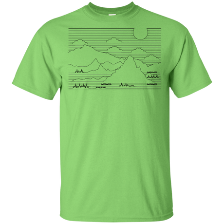 T-Shirts Lime / YXS Mountain Line Art Youth T-Shirt