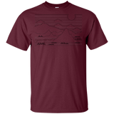T-Shirts Maroon / YXS Mountain Line Art Youth T-Shirt